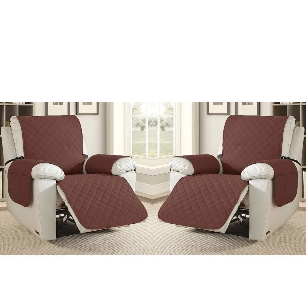 2 brand new in pkg TAOCOCO Waterproof Recliner Chair Covers in Brown color
